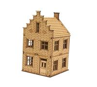 F Fityle 1/72 European Building Model Miniature Wooden House Handmade Gift Hobby Toys Architecture for Scene Diorama Model Train Decor, Style A