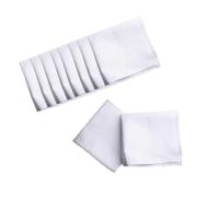 F Fityle 10 Pieces Solid White Handkerchiefs, Soft Cotton Hanky Pocket Squares, 20cmx20cm