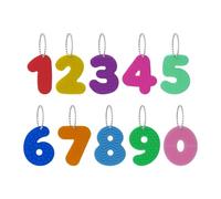 F Fityle 10Pcs Number Sensory Toy Texture Number Learning Toy Portable Textured Sensory Fidget with Chains for Home Party Favors Gifts