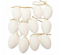 F Fityle 12 Pieces Egg Model Paintable Eggs DIY Set Easter Eggs Hanging Ornaments Blank Decorations lightweight for creative projects suitable, White