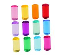 F Fityle 12 Pieces Rainbow Building Blocks Set for Kids Educational Toy Preschool Learning Activities Toddlers Colorful Stacking Toys, Diameter 5cm