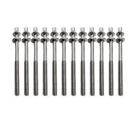 F Fityle 12Pcs Drum Screw Tension Rods Metal with Washers,Repair Tool,Rustproof,Percussion Instrument Parts Hardware Drum Kit Screws, M