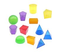 F Fityle 12x 3D Shapes Geometric Solids Geometric Blocks Set Symmetry Math Teacher Supplies Educational for Home School Supplies Gift
