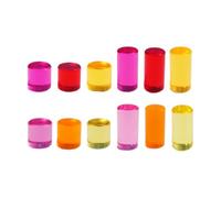 F Fityle 12x Rainbow Building Blocks Set Stacking Toy Sensory Perception Educational Toys Rainbow Building Acrylic Cylinders