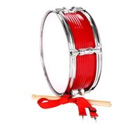 F Fityle 13 inch Snare Drum with Drumsticks and Adjustable Shoulder Strap Educational Toy Stainless Steel Rim Music Drum for Teens Red
