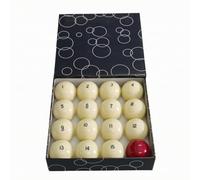 F Fityle 16 Pieces Cream Billiard Balls Set with Numbered Pool Balls and Red Cue Ball for Traditional Pyramid Games