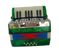 F Fityle 17 Keys 8 Bass Piano Accordion Kids Accordion Toy Professional Sturdy Educational Hand Piano Accordion for Music Lovers Kids, Green