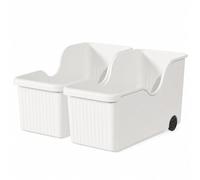 F Fityle 2 Pieces Kitchen Organizer Storage Box Multi Functional Rack Container With Handle Polypropylene Make For Quick Sorting Suitable for cabinets under sink countertops tiny homes , White