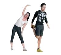 F Fityle 2 Pieces Miniature Sports Figure Tiny People Model Diorama Scenery Resin Fitness Couple Figure for Train Layout Sand Table, 2cm