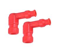 F Fityle 2Pcs Motorcycle Spark Plug Cap 90° Angle Replacement Part Waterproof Spark Plug Cap Boot Cover Resistor for Bike Scooters, Red