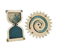 F Fityle 2x DIY Busy Board Accessories, Large Teal Hourglass and Medium Gear Hourglass, Multi