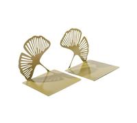 F Fityle 2x Ginkgo Leaf Bookend Book Stopper Desktop Bookshelf Nonslip Plant Lover Gift Hollowed Out Bookend for Table Home Kids Room
