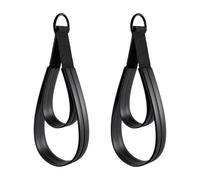 F Fityle 2x Pilates Double Loop Straps for Reformer Comfortable Grip Fitness D Rings Strap Handle for Beginner Gym Core Training Arms, Black Rings