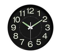 F Fityle 30cm Glow-in-the-Dark Clock with Illuminated Numbers And Hands, Decorative Hanging Clock for Dining Room, Bedroom, And Home Decor, Style A