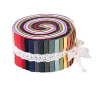 F Fityle 36 Pieces Jelly Roll 2.5 Inch Roll up Quilting Strips Floral Printed Craft Bundle Precut Patchwork with Assorted Patterns, Burlap