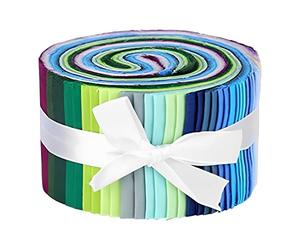 F Fityle 36 Pieces Jelly Roll 2.5 Inch Roll up Quilting Strips Floral Printed Craft Bundle Precut Patchwork with Assorted Patterns, Pure Color