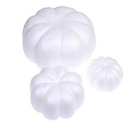 F Fityle 3x White Foam Pumpkins Kid Handcraft Fall Arts and Craft Artificial Pumpkins for Halloween Wedding Party Christmas Modeling Science Projects