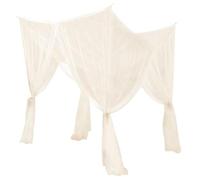 F Fityle 4 Corner Post Bed Canopy Net Bed Drape Cozy Bedroom Princess Bedroom Decoration Bed Canopy Curtain Netting for Girls Adults, Beige