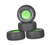 F Fityle 4 Pieces 1/14 RC Car Wheels and Tires RC Car Part Spare Parts Durability High Performance Professional Accessories Replace, Green