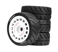 F Fityle 4 Pieces RC Wheel and Tire 3 in Diameter Professional Upgrade Easy Installation Sturdy DIY Accessories for 1:10 TT01, White
