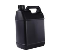 F Fityle 4L Flat Canister Liquid Storage Container Chemicals Storage Barrel with Carrying Loop Portable Cleaner Bottle PE Black Can