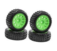 F Fityle 4Pcs 1/18 RC Car Wheels and Tires RC Car Part Professional Spare Parts Portable High Performance Sturdy Replace Accessory, Green