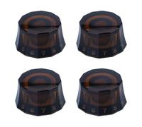 F Fityle 4Pcs Guitar Knobs Potentiometer Knob Portable Acrylic Electric Guitar Volume Control Knobs Bass Knob Maintenance Accessories, Brown
