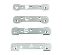 F Fityle 4x 1/10 RC Car Front Rear Arm Code Replacement Portable Easy to Install Durability Accessories Aluminum Alloy for 10304 10303, Silver