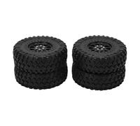 F Fityle 4x RC Wheels and Tires Set Replacement Easy to Install Rubber Black Non Slip 74mmx25mm Replace Parts for RC Crawler Model Toy