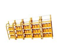 F Fityle 5-piece Oil Drum Rack Model, 1:64 Scale Miniature Workshop Decoration Tool Set Accessories for Model Car Exhibition Workshop Design, Yellow