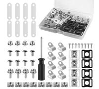 F Fityle 57 Pieces Helmet Hardware Kit with Screwdriver and Metal Washers for Visor Screws Nuts Brackets Replacement in a Clear Storage Box Suitable for Motorcyclists Athletes Workshop Road Trips