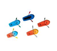 F Fityle 5Pcs 1:64 Miniature Kayak with Paddles Model, Miniature Inflatable Boat Model, Decor for DIY Scenery