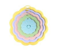 F Fityle 5Pcs Silicone Lids Microwave Splatter Cover Heat Resistant 5 Sizes Airtight Seal Food Suction Lids Sealing Lid for Oven Cups, colorfui