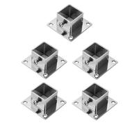 F Fityle 5X Square Post Flange Post Fittings Support Multipurpose Stainless Steel Post Base Deck Supports Porch Railing Mailbox Posts, Inner Dia 30mm