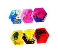 F Fityle 6 Pieces Sensory Soft Gel Liquid Toys,Kids Sensory Toys,Calming Toy,Fidget Liquid Motion Toys Fidget Toys for Toddlers Kids , Hexagon