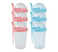 F Fityle 6 Pieces Yogurt Parfait Cup Snack Prep Yogurt Milk Cup Sealed Cereal Container Breakfast Cups for Vegetable Salad Smoothie