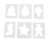 F Fityle 6Pcs Quilting Template Set Christmas Includes Christmas Tree, Stars, Decoration, Socks, Bell, Bear Seam Guide for Handmade Drawing