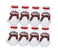 F Fityle 8 Pieces Christmas Snowman Bottles,Snowman Drinking Jug,500ml,with Lids Candy Containers for Kids Container Beverage Juicing, green