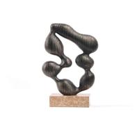 F Fityle Abstract Sculpture Modern Statue Metal Decor Marble Base Contemporary Tabletop Art Minimalist Suitable for living room entryway office bookshelf