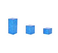 F Fityle Acrylic Display Stand Dessert Pedestal Riser Block Plinth With Modern Ice Like Texture For Tiered Presentation Of Cakes , Blue , size to 11