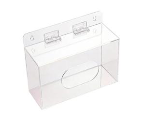 F Fityle Acrylic Glove Box Holder Wall Mounted Dustproof Tissue Wire Rack Storage Container Transparent for Garage Bathroom Lab Salon