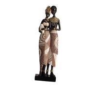 F Fityle African Statue Ornament Collectible African Art Sculpture Resin Statue for Farmhouse Bookshelf Hotel Housewarming Hallway, couple