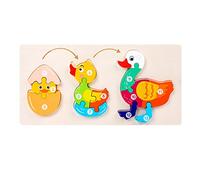 F Fityle Animal Wooden Matching Puzzle,Children Early Education Learning Toys,Wooden Puzzles for Age 4+ Years Old Kids Birthday Gifts, Duck