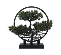 F Fityle Artificial Bonsai Tree Small Fake Plant Decor Easy Maintenance Artificial Plants Indoor Faux Plant for Bedroom Home Table, Dark Green