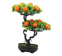 F Fityle Artificial Fruit Tree Bonsai,Simulation Potted Lightweight Multipurpose Faux Fruit Tree Pot for Living Room Indoor Outdoor, Orange