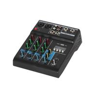 F Fityle Audio Mixing Console 4 Channel Mixer Board Interface Controller With Portable Low Profile Design For Tabletop Studios Suitable for podcasting home livestreaming