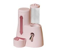 F Fityle Automatic Hamster Feeder,Auto Dispenser,Hamster Water Bottle,Lightweight Clear Feeding Bowl for Small Animals,Gerbils Dwarf, pink, 125ml