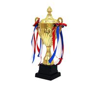 F Fityle Award Trophy Props with Ribbon Decor Winning Prize Keepsake for Sports Competition Football Soccer Baseball Event Celebration, t140A