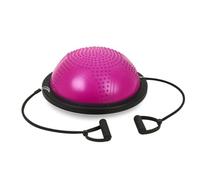 F Fityle Balance Training Ball Half Dome Balance Stability Core Exerciser With Resistance Rope PVC Build For Coordination Practice, Pink, Pink, 59.8cm