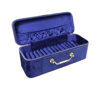 F Fityle Bangle Case Jewelry Storage Box Bracelet Display Velvet Organizer Portable Holder with Elastic Padding Compartments Suitable for Travel HOM, Dark Blue